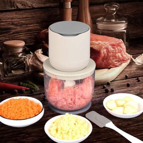 Electric Garlic Chopper, 600ML GLASS Food Processor Cordless