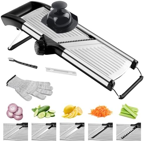 Mandoline Slicer for Kitchen, Adjustable Stainless Steel Vegetable Slicer by NIOSAVM