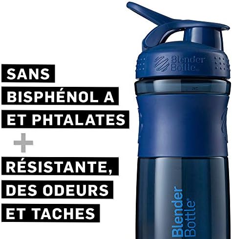 BlenderBottle SportMixer Tritan Grip Shaker Bottle, Navy/Navy, 20-Ounce - Image 3