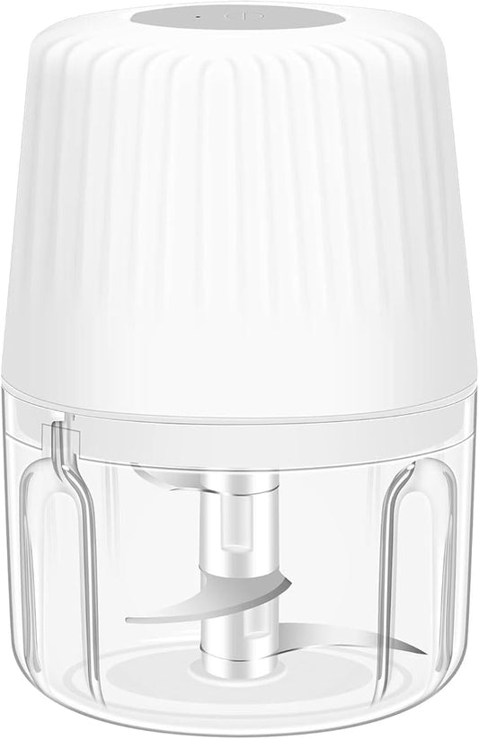 250ML Electric Garlic Chopper, 3 Blades Garlic Mincer, Mini USB Portable Vegetable Chopper, Onion Grinder, Small Food Processor for Ginger, Chili, Fruit, Meat