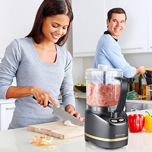 La Reveuse 2 Cup Mini Food Processor, Electric Chopper Small, Metallic Grey - Image 6