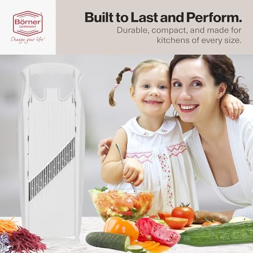 Swissmar Borner PowerLine Wave Waffle Cutter – Mandoline Slicer for Potato, Veggie, and Fruit – Create Attractive Waffle Cuts for Apples, Potatoes, and More – White - Image 7