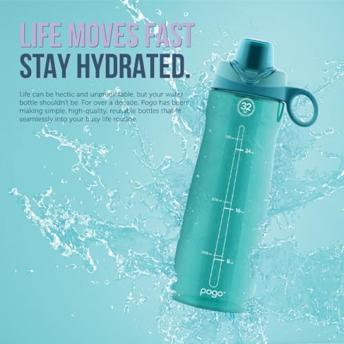 Pogo BPA-Free Tritan Plastic Water Bottle with Chug Lid, 40 Oz, Purple - Image 6