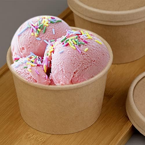 Wuadua 12 oz Disposable Kraft Paper Soup Containers with Lids- 75 Pack - Image 4