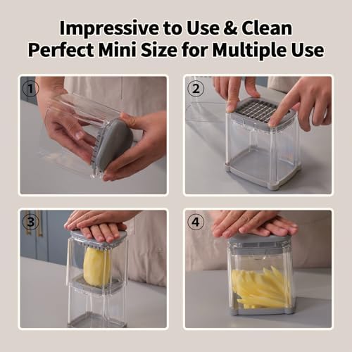French Fry Cutter, Solucky Potato Onion Cutter, Professional Homestyle Vegetable Chopper Dicer, Great for Potatoes Carrots Cucumbers Zucchini Pepper - Image 3