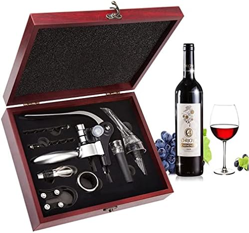 Wine Opener,Wine Bottle Opener, Wine Accessories Areator Wine Opener Kit, Red wine Corkscrew Set with Wood Case,Wine Gift with Luxury Packaging