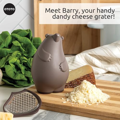 Grater - Stainless Steel, BPA Free, Dishwasher Safe, Fun Kitchen Gadget, Vegetable Shredder, Cute Kitchen Gifts & Accessories (Barry The Bear Cheese Grater, Brown)