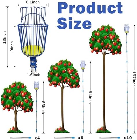 Fruit Picker Upgraded Round Claws Reduce Fruit Damage (65inch)