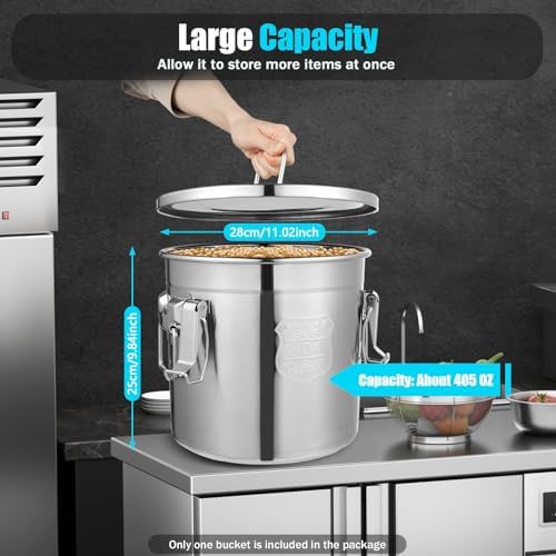 304 Stainless Steel Airtight Container 3.2Gal/405oz,Holds 20Lbs Rice