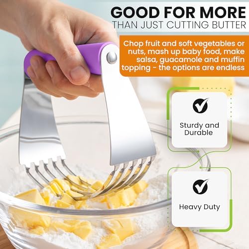 Spring Chef Large Dough Blender For Baking - Durable Pastry Blender, Orchid - Image 5