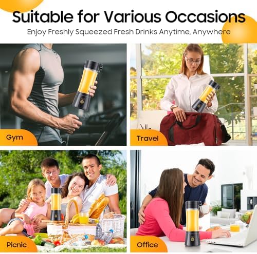 Personal Size Smoothies Blender Portable - 380ML Mini Travel Blender - Image 4