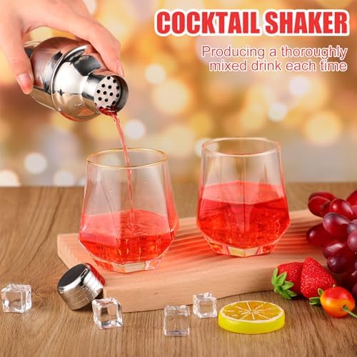 6 Pcs Bar Cocktail Shaker Stainless Steel, 8 oz