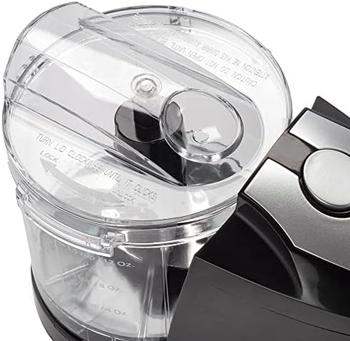 1.5 Cup - Electric Mini Food Chopper - Vegetable & Fruit Cutter - Premium Stainless Steel Blades with Safety Lock Cover - One Step/Touch Button - Non-Skid Rubber Feet - Black