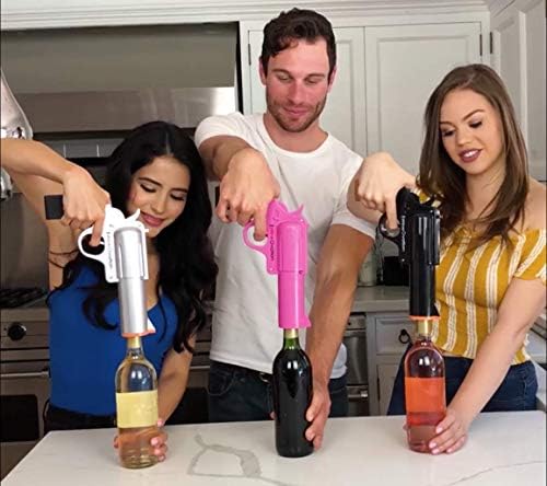 Electric Gun Wine Opener (Black) - Open your Wine Bottle fast and without hassle - Great Gifts for Gun Enthusiasts and Wine Lovers