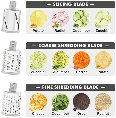 GDL Cheese Grater Hand Crank, Rotary Cheese shredder, Vegetable Slicer - Image 3