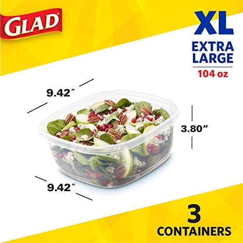 Food Storage Containers - Family Sized Container - 104 Ounces - 3 Containers