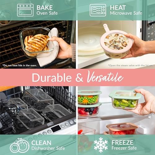 Signature Glass Food Storage Containers with Lids, 12 Piece Set
