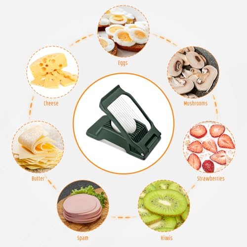 Multipurpose Heavy Duty Aluminium Egg Slicer, Stainless Steel Wire, Green - Image 2