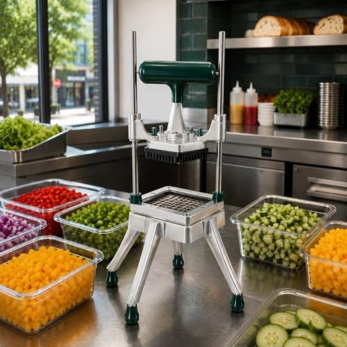 Restaurantware Met Lux 1/4 Inch Vegetable Dicer 1 Stainless Steel Blades Onion Chopper - With Handle Heavy Duty Aluminum Vegetable Cutter For Dicing Chopping Or Cutting For Kitchen - Image 5