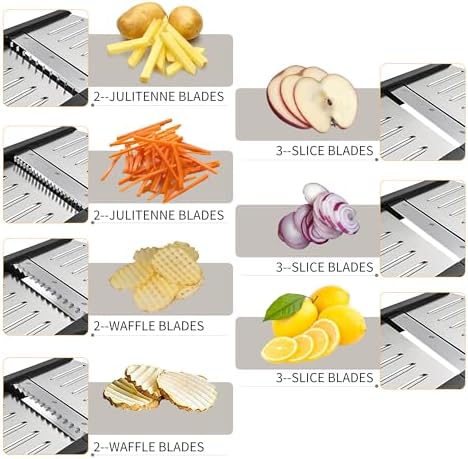 Mandoline Slicer for Kitchen, 7-in-1 Adjustable Vegetable Slicer