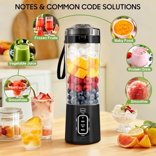 Upgrade 700 ML Portable Smoothie Blender, Rechargeable Blende -Black - Image 2