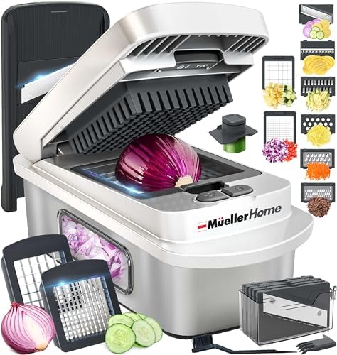 MUELLER HOME Pro-Series 10-in-1, Stainless Steel Multi Vegetable Chopper by Mueller