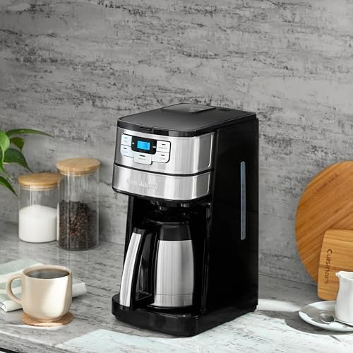 Cuisinart Automatic Grind & Brew 10-Cup Coffee Maker with Blade Grinder, Programmable Coffee Machine Glass Carafe with 1-4 Cup Setting, Brew Pause, Grind-Off Option, DGB-450NAS, Black/Stainless Steel - Image 3