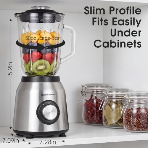 700W Blender with 50oz Glass Jar, Countertop Blenders for Kitchen - Image 7