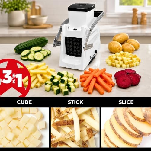 Starfrit Pro Fry Cutter & Cuber, 3-in-1 Potato & Vegetable Cutter - Image 4