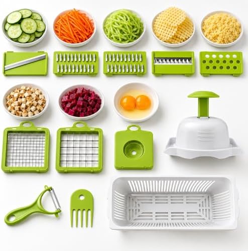 Vegetable Chopper, Onion Dicer & Mandoline Slicer with Container,Grey - Image 6