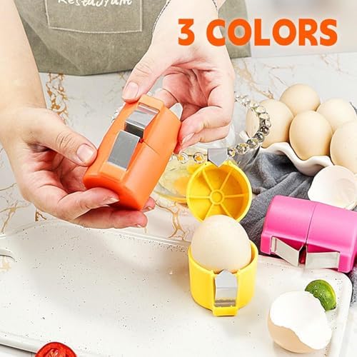 3Pcs Egg Shell Opener, 2026 New Egg Cracker Tool for Raw Eggs, Hard Boiled Egg Peeler Egg Cube Egg Separator Handheld, Stainless Steel Eggshell Breaker Egg Shell Cutter Kitchen Gadgets - Image 6