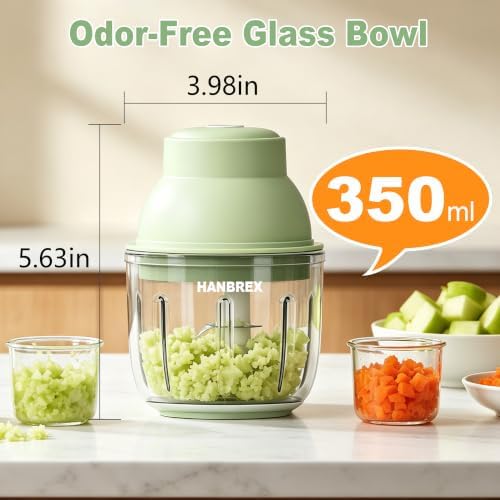 Electric Wireless Garlic Chopper, 350ml, Light Green