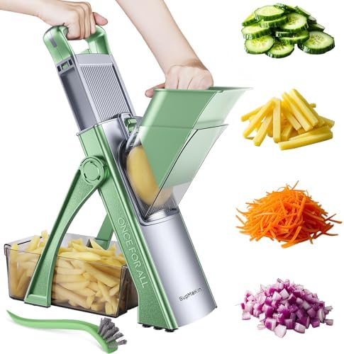 SupMaKin Safe Mandoline Slicer Plus for Kitchen Adjustable Vegetable Slicer by SafeMandolineSlicerChopper