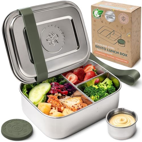 Stainless Steel Bento Box + Condiment Container - Sage, 27oz / 0.8 L