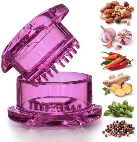 NexTrend Garlic Twister 4th Gen, purple manual garlic mincer for ginger, herbs and nuts by NexTrend