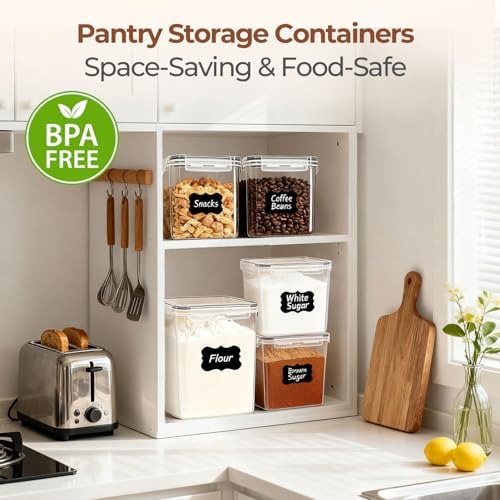 Airtight Flour and Sugar Container 2.6Qt & 5.5Qt 3Pack, Wide Mouth