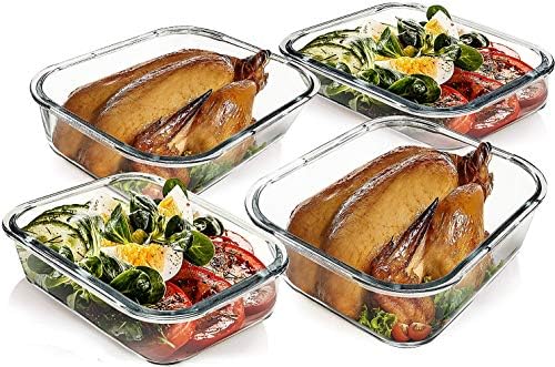 80 oz & 36 oz Extra Large Glass Food Storage Containers with Lids