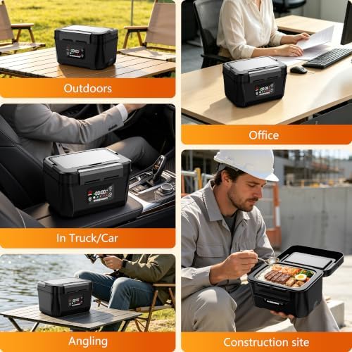 Cordless Electric Lunch Box for Adults, 24000mAh Rechargeable Food Warmer