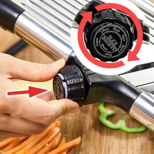 Mandoline Slicer with Adjustable Stainless Steel Blades for Kitchen, Vegetable Chopper for Potato, Tomato, Carrot, Fruit and Onion Cutter