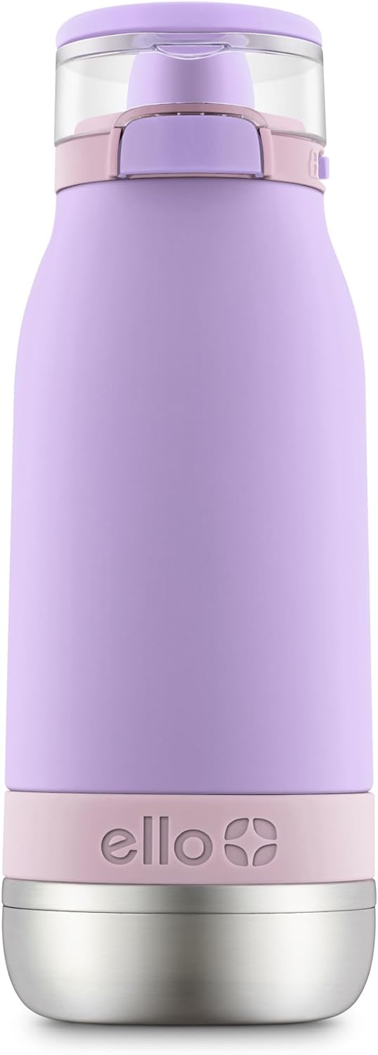 Emma 14oz Insulated Stainless Kids Water Bottle with Straw, Lilac/Cashmere
