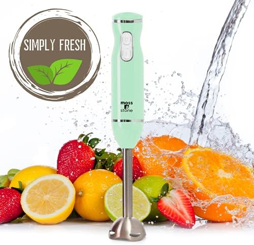 Hand Blender Electric With Egg Whisk & Chopper, Powerful 300 Watt Stick Blender, Hand Mixer Set Stainless Steel Shaft & Blades, Handheld Blender With Ergonomic Handle
