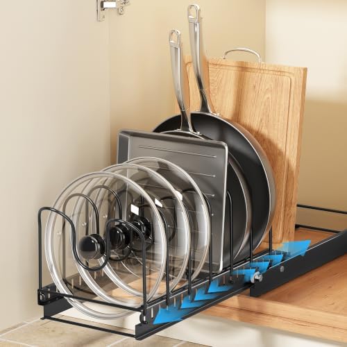 Pull Out Pots and Pans Organizer Under Cabinet, 1 Pack 8 Dividers