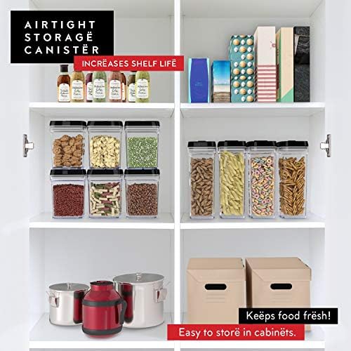 Airtight Food Storage Containers with Lids – 4 Piece Set Air Tight Kitchen Storage Containers Clear Pantry Organization and Storage Set BPA-Free - Keeps your Food Fresh & Dry