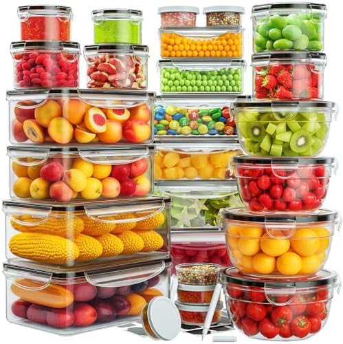 52 PCS Food Storage Containers with Lids Airtight (26 Lids & 26 Containers)
