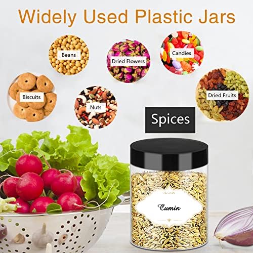 8 OZ Plastic Jars with Lids, 48 Pcs Slime Storage Containers