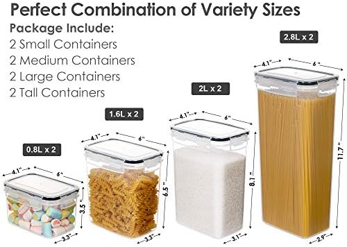 Airtight Food Storage Containers with Lids, 8 PCS