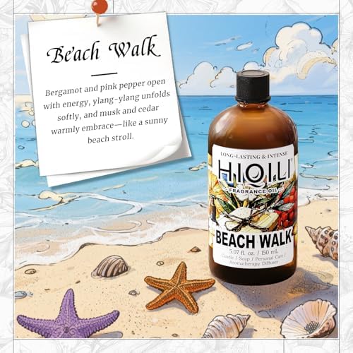 HIQILI Beach Walk Fragrance Oil for Waterless Aroma Diffuser - 5.07 Fl Oz - Image 2