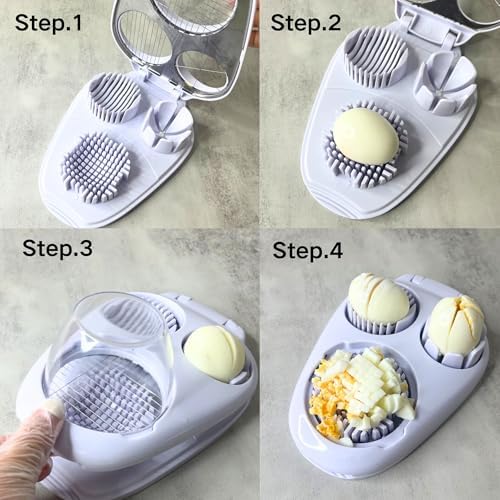 3 in 1 Boiled Egg Slicer Three Slicing Modes Kitchen Slicing Tool White