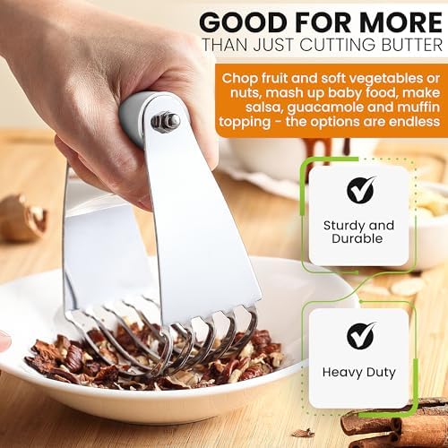 Spring Chef Medium Dough Blender Hand Tool - Durable Pastry Cutter - White - Image 5