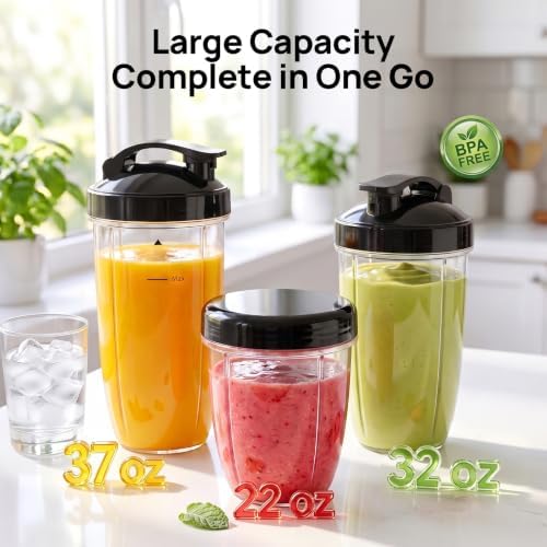 Consciot 11-Piece Countertop Blender Max 1300W, with 37oz, 32oz & 22oz Cups - Image 3